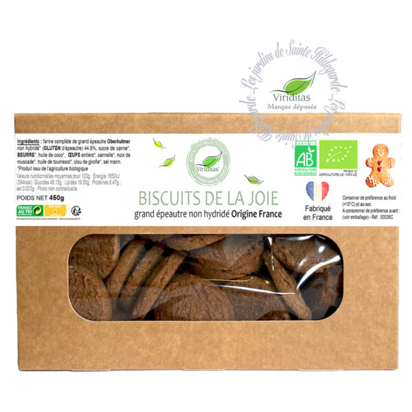 Biscuits de la joie bio ( biscuits pour les nerfs recommandés par sainte Hildegarde de Bingen), de grand épeautre non hybridé, variété Oberkulmer, Origine France