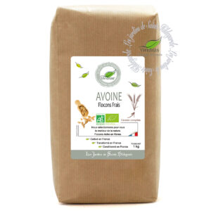 Flocons d'avoine bio. Paquet 1Kg.