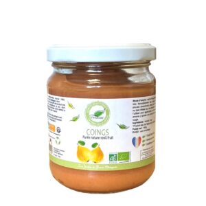 purée de coing bio, Origine France, pot de 190g net. Recommandé par sainte Hildegarde de Bingen