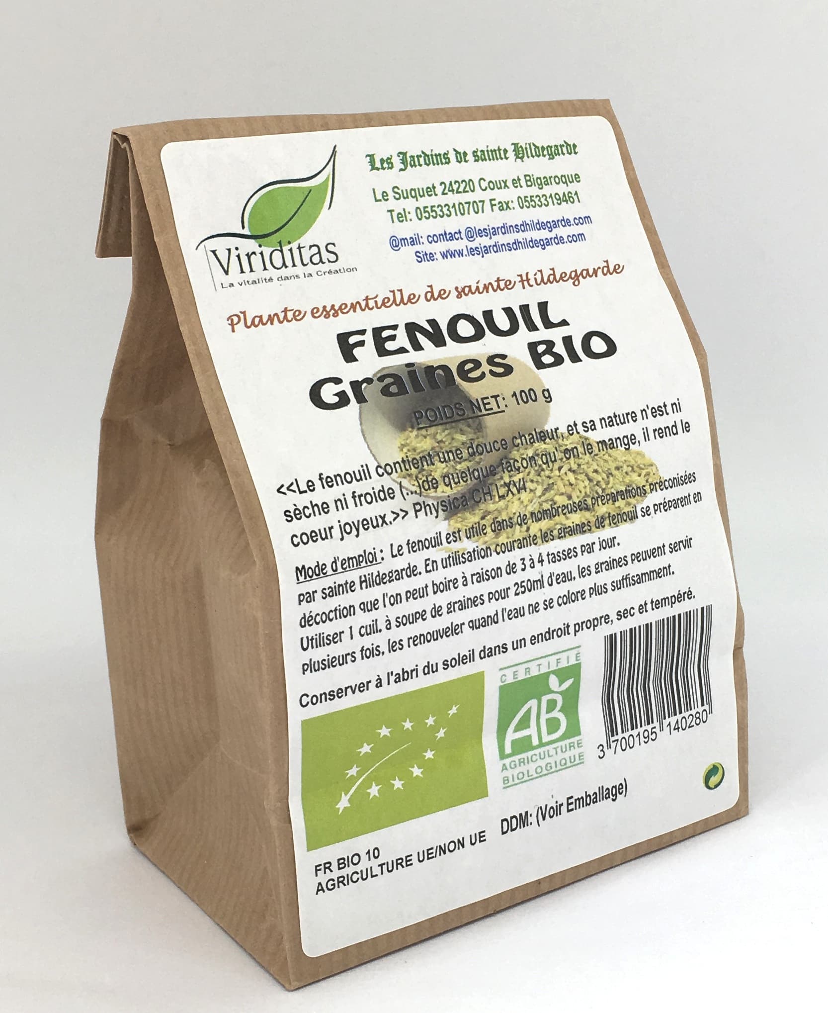 FENOUIL DOUX GRAINES BIO 100G* Les Jardins de SainteHildegarde