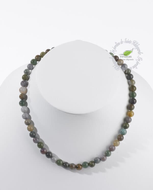 AGATE MULTICOLORE COLLIER BOULES 6MM