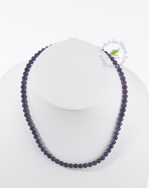 AMÉTHYSTE COLLIER BOULE 6 MM