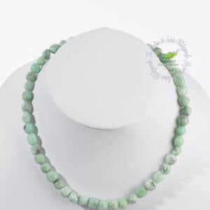 CHRYSOPRASE COLLIER PIERRES POLIES