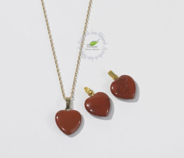 JASPE ROUGE PENDENTIF COEUR