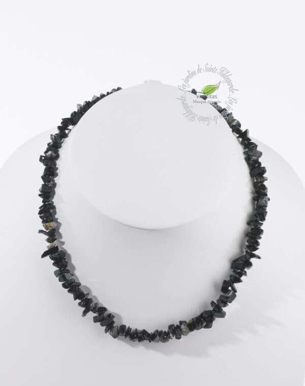 ONYX NOIR COLLIER PIERRES POLIES