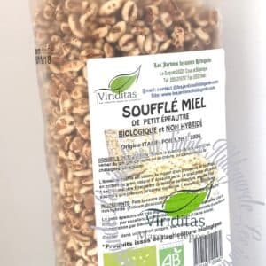 Grains soufflés au miel de petit épeautre Italien (triticum dicoccum) biologique et non hybridé (non croisé avec du blé).