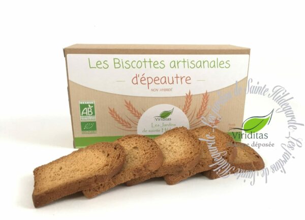 Biscottes de grand épeautre bio sachet de 280G * Non croisé avec du blé (non hybridé) - Variété 'OBERKULMER'- Triticum spelta * issu de l'agriculture biologique - Origine France. Recommandé par sainte Hildegarde de Bingen