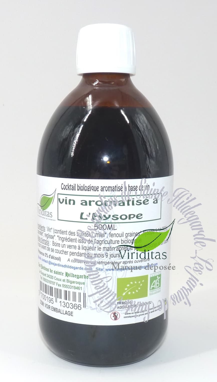 VIN AROMATISE HYSOPE BIO 500ML* Les Jardins de SainteHildegarde