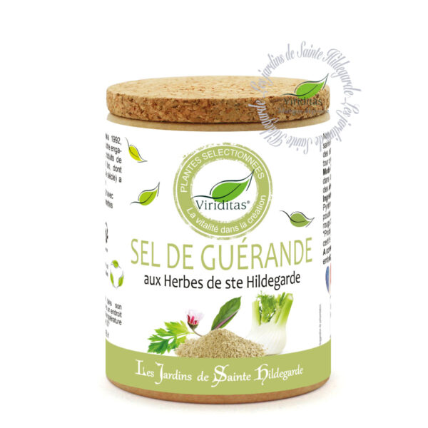 Sel aux herbes de sainte Hildegarde, création originale des Jardins de sainte Hildegarde, pot de 90g