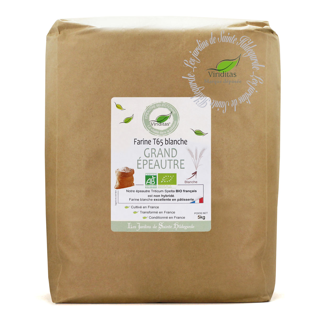 FARINE T65 GE NON CROISE BIO 5KG* - Les Jardins de Sainte-Hildegarde