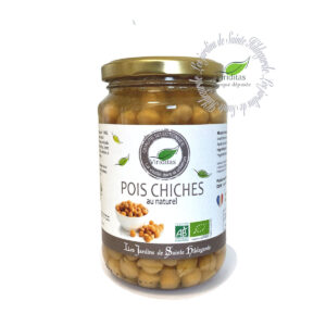 pois chiches bio au naturel, bocal de 250g net, recommandé par sainte Hildegarde de Bingen