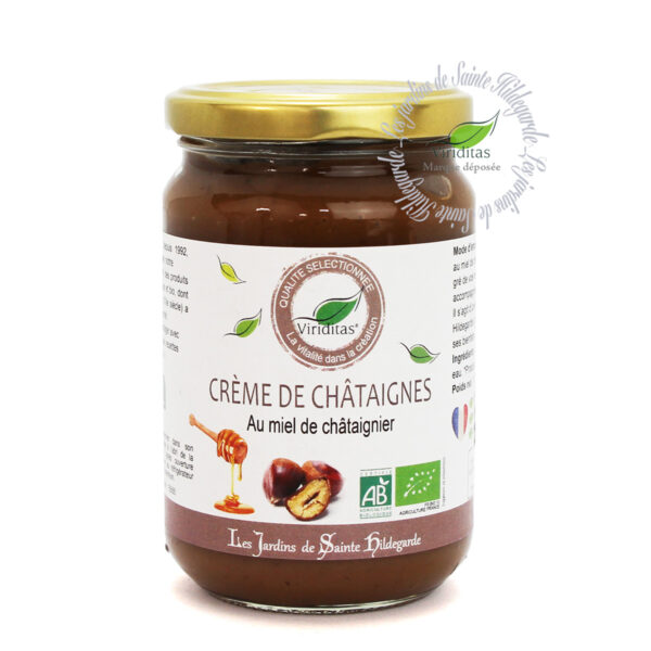 Crème de châtaignes au miel de châtaignier bio, 330g net, recommandé par sainte Hildegarde de Bingen