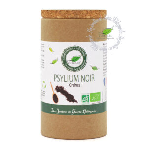 graines de psyllium noir bio, pot de 160g, recommandé par sainte Hildegarde de Bingen