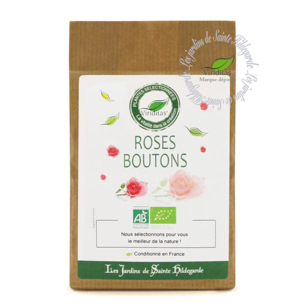 Boutons de rose séchés, sachet de 40g, recommandé par sainte Hildegarde de Bingen