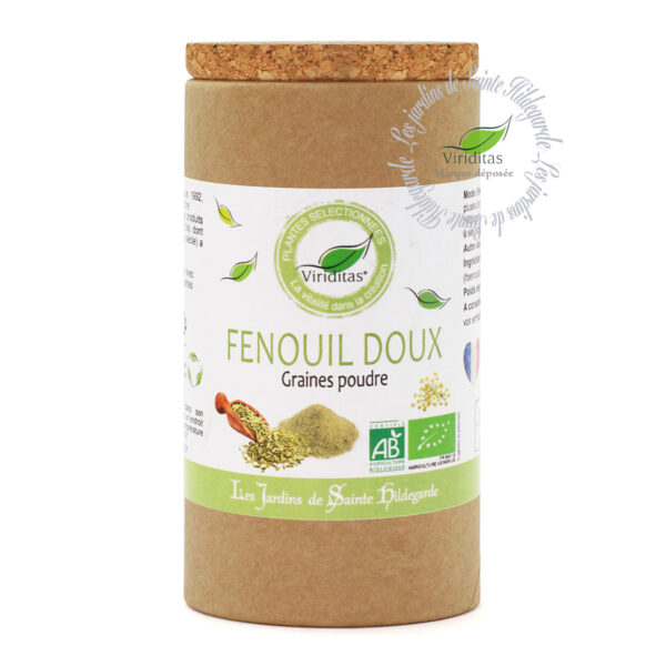 graines de fenouil doux moulues bio, pot de 80g, recommandé par sainte Hildegarde de Bingen