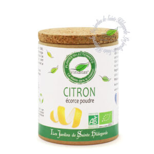 écorce de citron bio moulue, pot de 50g, recommandé par sainte Hildegarde de Bingen