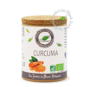 racine de curcuma bio moulue, pot de 50g, recommandé par sainte Hildegarde de Bingen