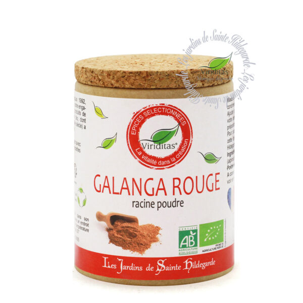 racine de galanga rouge bio moulue, pot de 50g, recommandé par sainte Hildegarde de Bingen