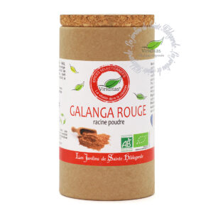 racine de galanga rouge moulue bio, pot de 80g, recommandé par sainte Hildegarde de Bingen