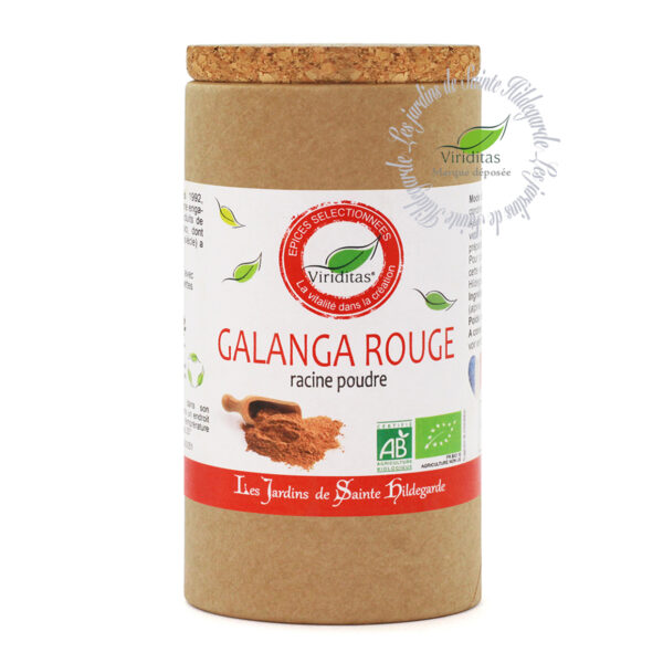 racine de galanga rouge moulue bio, pot de 80g, recommandé par sainte Hildegarde de Bingen