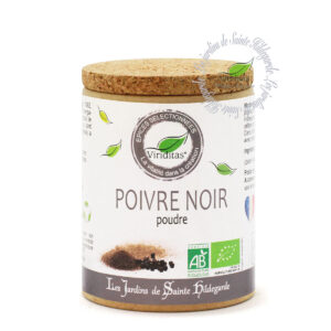 poivre noir bio moulu, pot de 50g, recommandé par sainte Hildegarde de Bingen