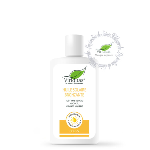 huile solaire pour préparer sa peau à l'exposition et la nourrir après- Fine et délicieusement parfumée - ingrédients 100% naturels -125ml