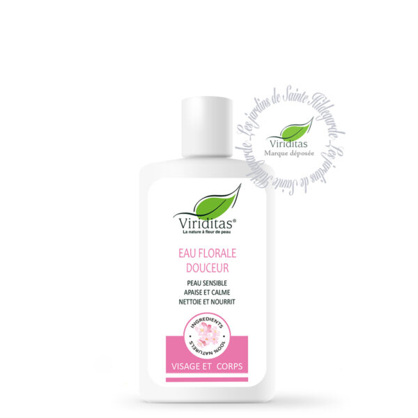 Eau florale douceur, lotion pour les peaux fines et sensible, nettoyante et adoucissante - ingrédients 100% naturels - 125ml