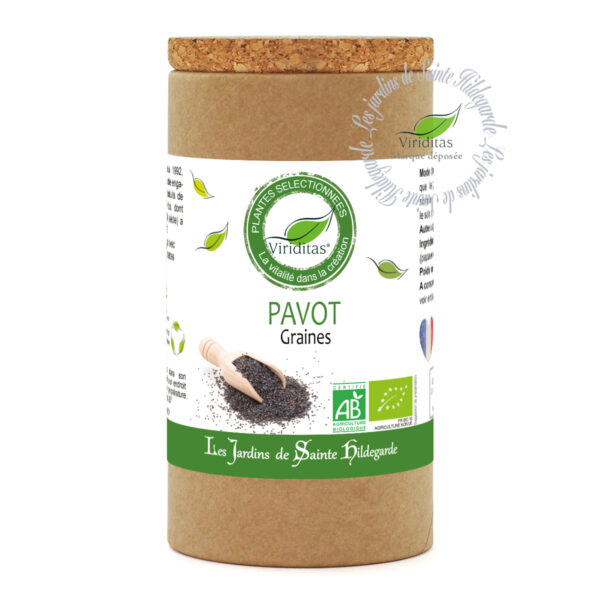 Pavot bio graines, pot de 100g