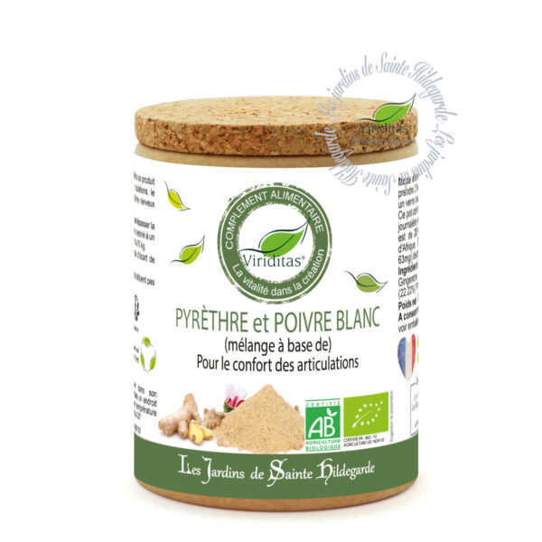 Mélange bio à base de pyrèthre d'Afrique et de poivre blanc, pot de 50g