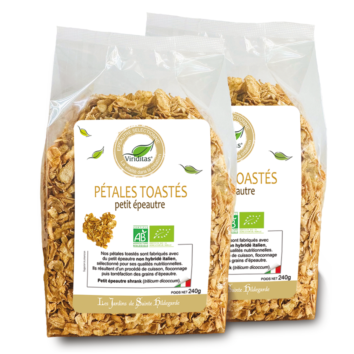 pétales toastés (flakes) Bio de petit épeautre italien 2 x 240g