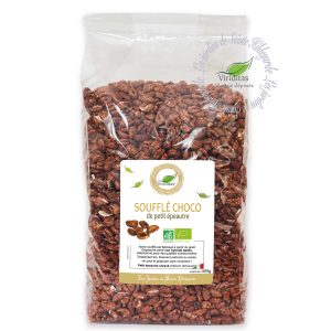 Grains soufflés de petit épeautre Italien au cacao (triticum dicoccum) biologique et non hybridé (non croisé avec du blé), sachet de 500g